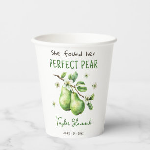 Modern Brunch Greenery Perfect Pear Bridal Shower Paper Cups