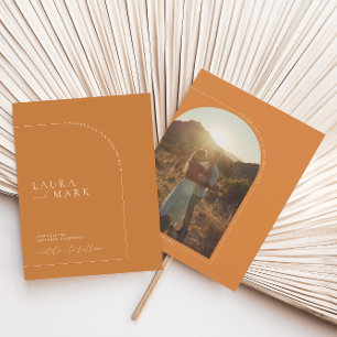 Modern Brunt Orange Arch Photo Save The Date