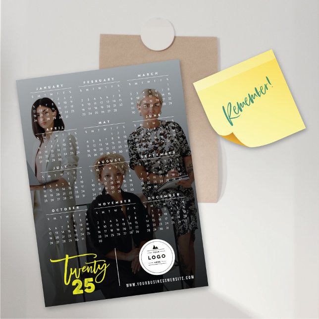 Modern Brush 2025 Calendar Photo Magnetic Card (Modern Brush 2025 Calendar Photo Magnetic Card @ fat_fa_tin)