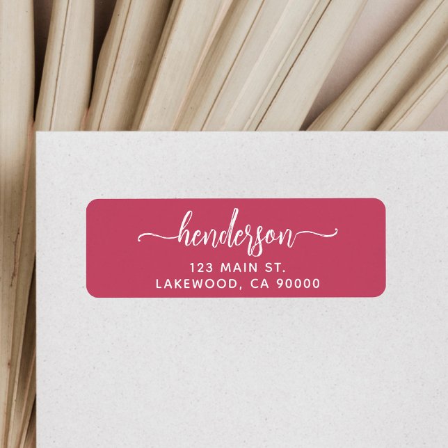 Modern Brush Handwritten Red Return Address (Creator Uploaded)