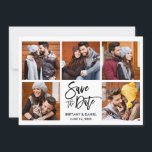 Modern Brush Script 5 Photo Save The Date<br><div class="desc">Modern Brush Script 5 Photo Couple Save the Date Engagement Announcement Card</div>