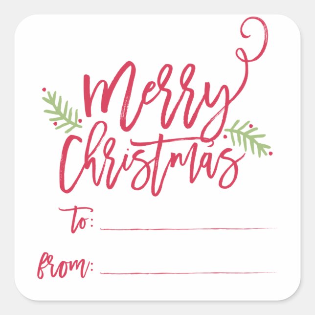 Modern Brush Script Bright Christmas Gifts Sticker (Front)