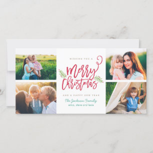 Modern Brush Script Christmas Holiday 4-Photo