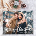 Modern Brush Script Christmas Star Photo Postcard<br><div class="desc">Modern Brush Script Merry Christmas Star Photo Postcard</div>