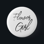 Modern Brush Script Flower Girl Bridal Party 6 Cm Round Badge<br><div class="desc">Modern and elegant design printed Modern Brush Script Flower Girl Bridal Party button that can be customised with your text. Please click the "Customise it" button and use our design tool to modify this template. Check out the Graphic Art Design store for other products that match this design!</div>