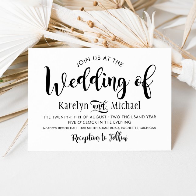 Modern Brush Script Landscape Wedding Invitation (Creator Uploaded)