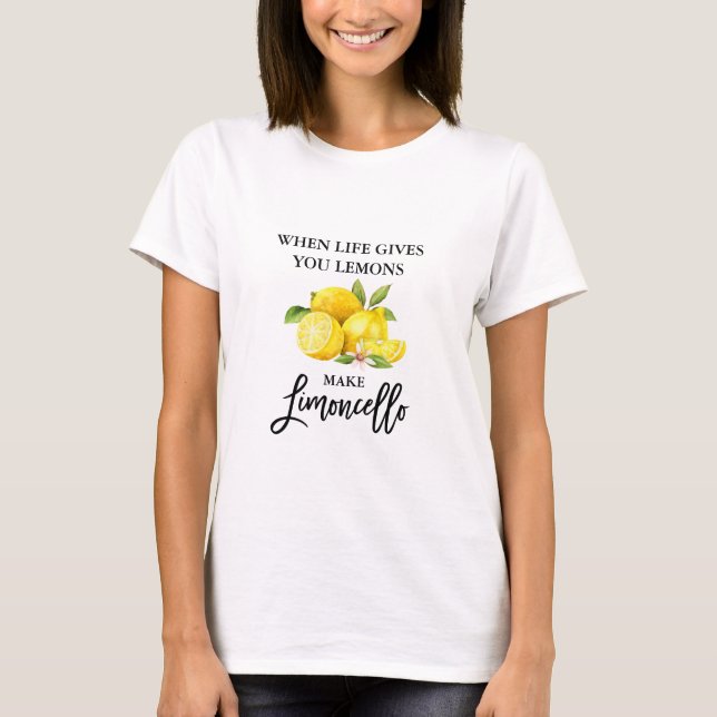 Modern Brush Script Limoncello Lemons T-Shirt (Front)