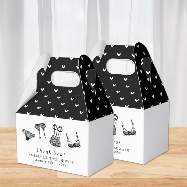 Modern Brush Script Lingerie Bridal Shower Favour Box (Creator Uploaded)