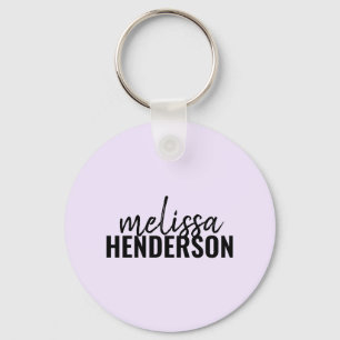Modern Brush Script Name Simple Key Ring