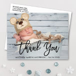 Modern Brush Script New Baby Thank You Blk<br><div class="desc">Modern Black Brush Script New Baby Thank You Postcard</div>