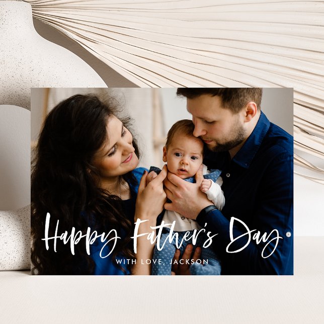 Modern Brush Script Photo Happy Father's Day (Creator Uploaded)
