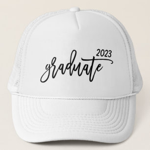 Modern Brush Script Typography Graduate Trucker Hat