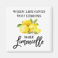 Modern Brush Script Watercolor Lemons Limoncello