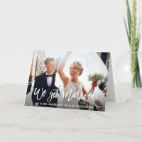 Modern Brush Script We Got Married Folded Card