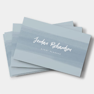 Modern Brush Stroke   Dusty Blue Business Card
