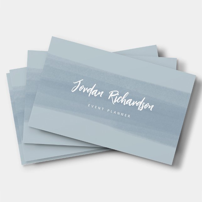 Modern Brush Stroke | Dusty Blue Business Card (Creator Uploaded)