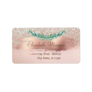 Modern Brush Stroke, Glitter Bokeh,Branch Label