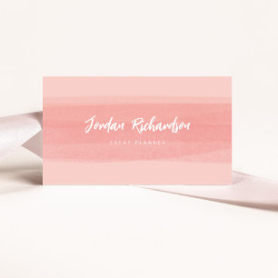 Modern Brush Stroke Pink Peach Business Card