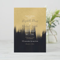 Modern Brush strokes Gold Black Design