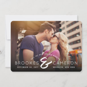 Modern Brushed Ampersand Photo Save The Date