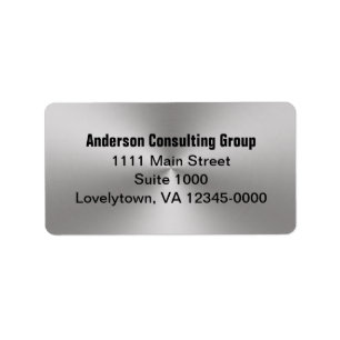 Modern Brushed Metal Look Business Return Address Label