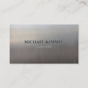 Modern Brushed Metal Look Customisable Business Card