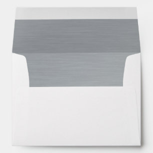 Modern Brushed Metal Look Silver Wedding 5x7 Envelope