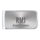 Modern Brushed Metal Look with Name & Monogram