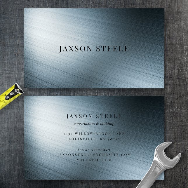 Modern Brushed Steel  Business Card (Creator Uploaded)