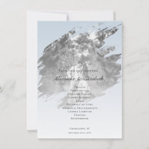 Modern Brushstroke Photo Wedding Blue