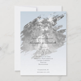 Modern Brushstroke Photo Wedding | Blue