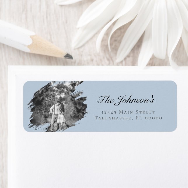 Modern Brushstroke Photo Wedding | Blue (Insitu)