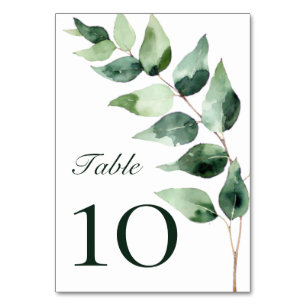 Modern Brushstroke Photo Wedding Navy Blue Table Number