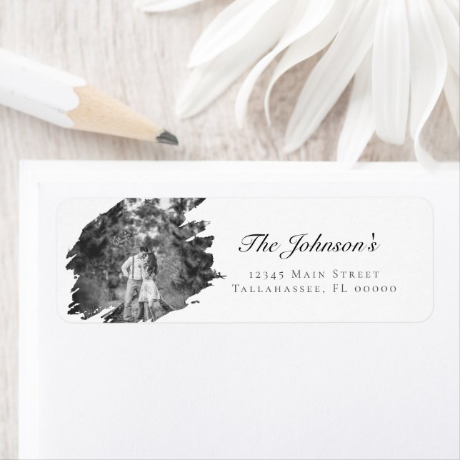 Modern Brushstroke Photo Wedding | White Address (Insitu)