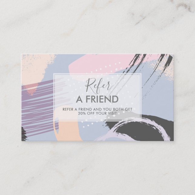 Modern Brushstrokes Composition Referral Card (Front)
