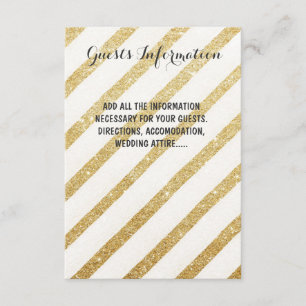 Modern brushstrokes gold wedding insert guest info