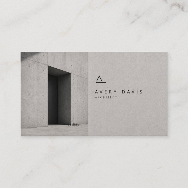 Modern Brutalist Concrete Architect Business Card (Front)