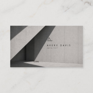 Modern Brutalist Concrete Architect Business Card