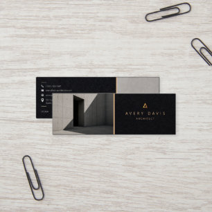 Modern Brutalist Concrete Architect Mini Business Card