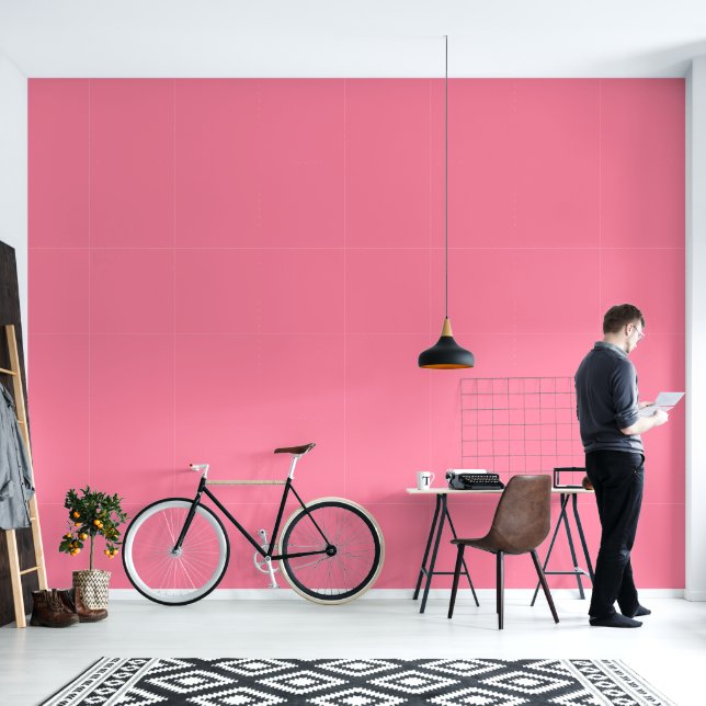 Modern bubble pink Plain Solid Colour Wallpaper (Living Room)