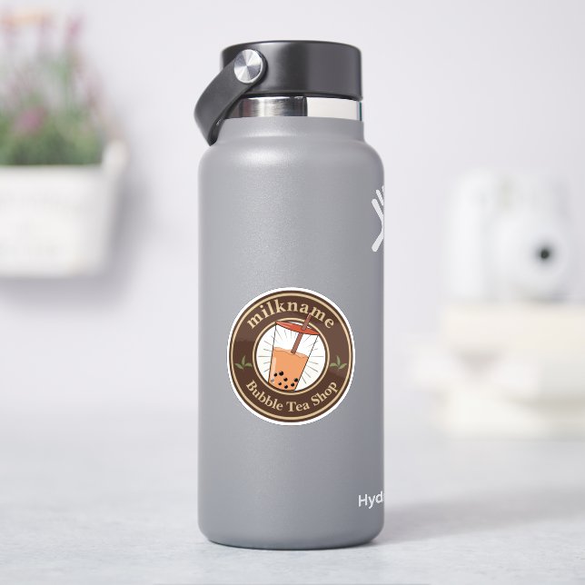 Modern Bubble Tea milk shop Café Cafe staff name (HydroFlask)
