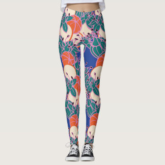 Modern Bud & Flower Bold Pattern Athleisure Leggings
