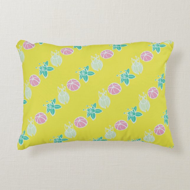 Modern Bud & Flower Bold Pattern Decorative Cushion (Front)