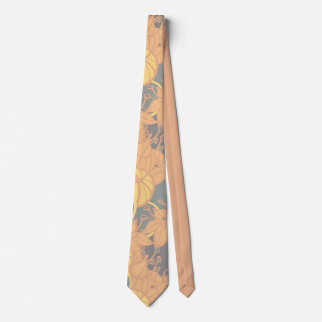 Modern Bud & Flower Bold Pattern Tie (Front)