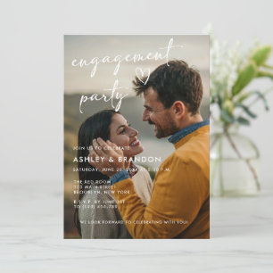 Modern Budget Photo Engagement Party Invitation