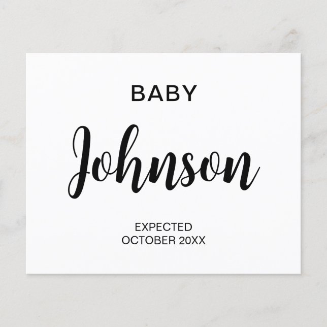 Modern Budget Pregnancy Announcement (Front)