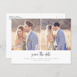 Modern Budget Simple Photo Wedding Save the Date Announcement Postcard