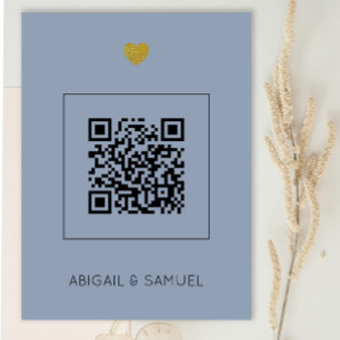 Modern Budget Wedding Invitation with QR Code