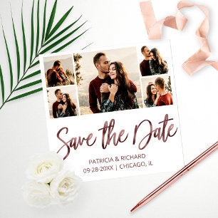 Modern Budget Wedding Save The Date Photo Collage