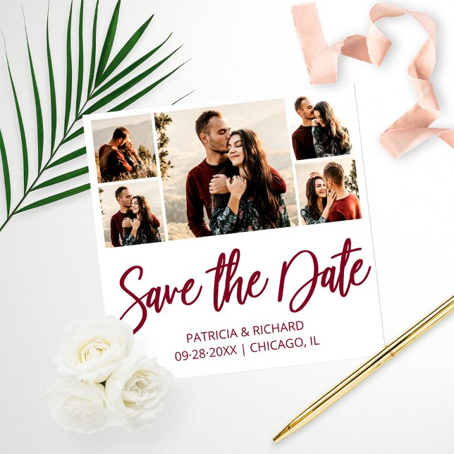 Modern Budget Wedding Save The Date Photo Collage (Creator Uploaded)